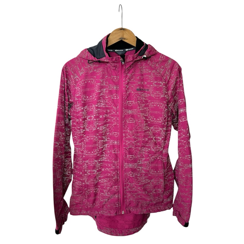 SUGOi | Women's Raspberry Pink Zip Front Reflective Zap Run Hooded Jacket Size M